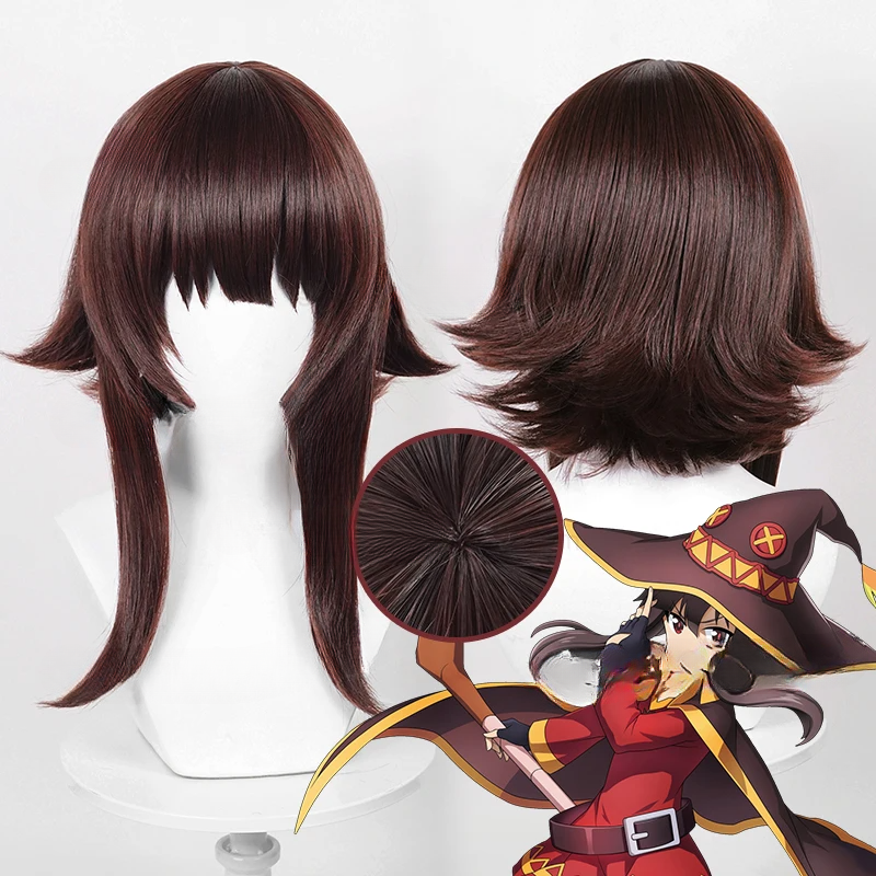 Parties Anime Ponventions Anime Megumin Cosplay Wig 32cm Short Hair Heat Resistant Synthetic Wigs