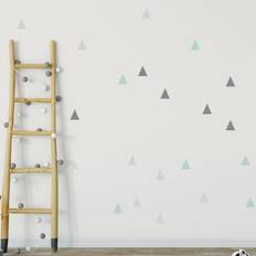 Wallsticker - Mynte og grå trekanter