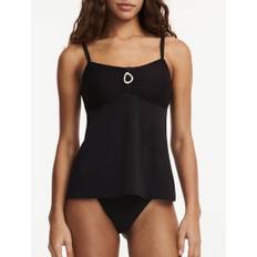 Bonaire t-shirt tankini uden bøjle • sort – Femilet