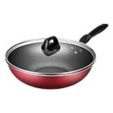 QWAXTRIW Wok Matlagning Non-Stick Stekpanna Stekpanna 30CM Stekpanna Ingen olja Rök Kokgryta Gasolspis Induktionshäll Universal Vision