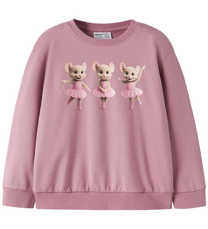 Name It Sweatshirt - NmfVotea - Lilas/Ballerina Mus - Name It - 6 år (116) - Sweatshirt