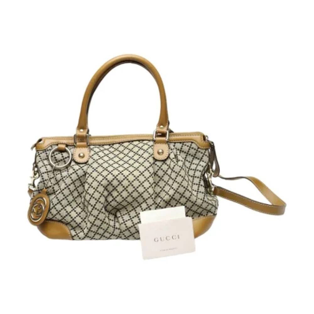 Gucci Vintage Pre-owned Canvas gucci-tasker - Vintage - Dame - Beige - ONE SIZE - Uld