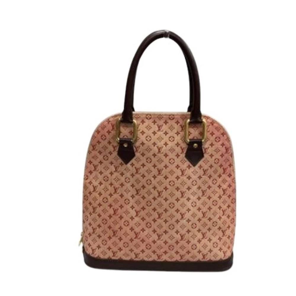 Louis Vuitton Vintage Pre-owned Vintage Canvas Håndtaske - Vintage - Dame - Rød - ONE SIZE - Læder