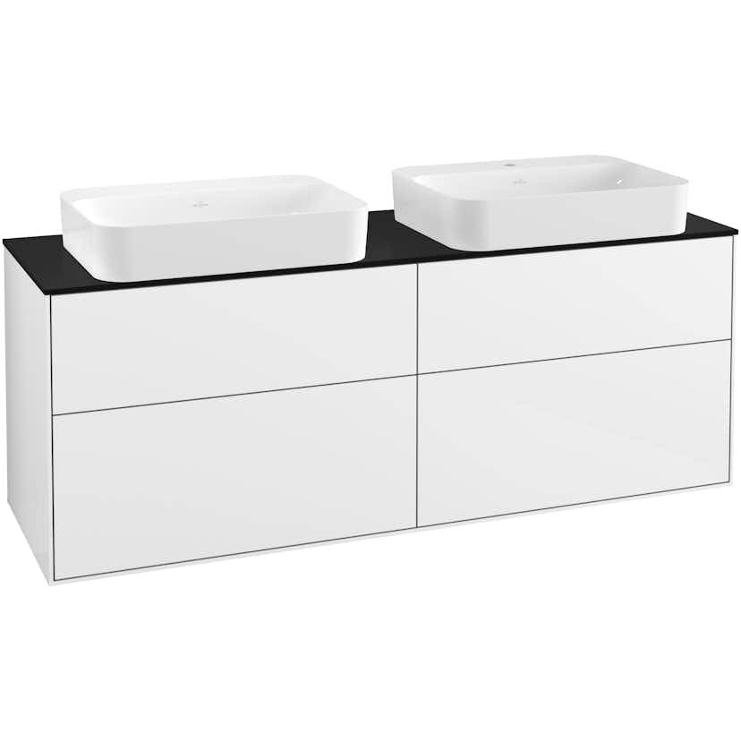 Tvättställsskåp Villeroy & Boch Finion med 4 Lådor och Bänkskiva för Två Fristående Tvättställ