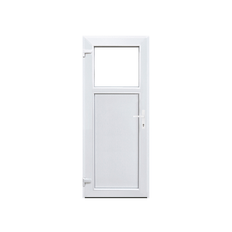 Plast Udhusdør - 1/3 Klart Glas 80 x 190 Venstre Ud (VU)