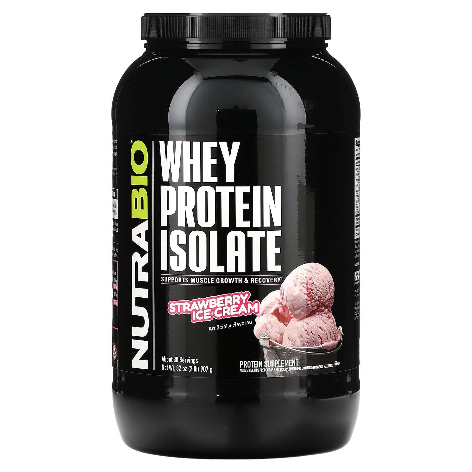 Whey Protein Isolate, Strawberry Ice Cream, 907G (2Lb)