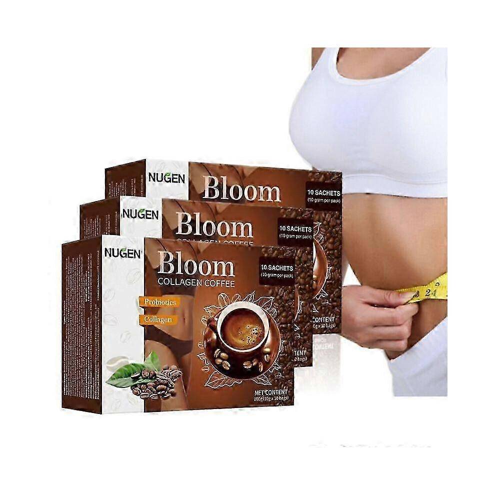 3 askar Bloom Collagen Coffee Filippinerna, Bloom Collagen Coffee-paket, Rent kaffekollagen för kvinnor och män