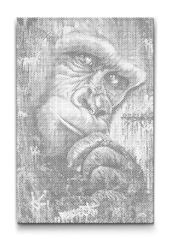 GORILLA PORTRÄTT | PRICKMÅLNING - 80x120 cm / Duk - Utan ram / Svart