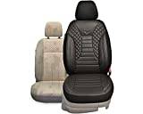 BREMER sittöverdrag mått bil skyddsöverdrag kompatibla med VW Crafter Gen. 1 förare och passagerare set från 2006–2016/bilskyddsöverdrag velour konstläder set 2-pack i svart (PS804)