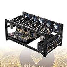 Open Air Mining Frame för 6 GPU, Bitcoin Mining Rig Frame, Mining Rig Case för ETH/ETC/ZEC/BTC, fläktar och GPU ingår inte,Black