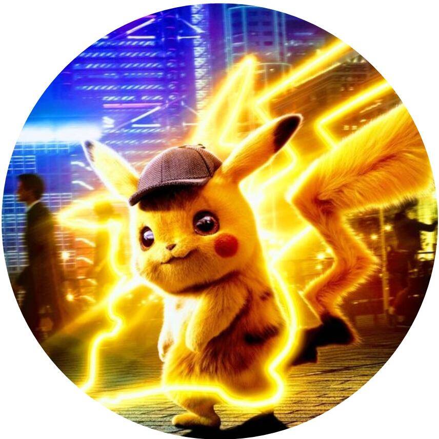 Pokémon rundt kageprint & sukkerprint – detektiv og lyn motiv - 14 cm - 2 stk.