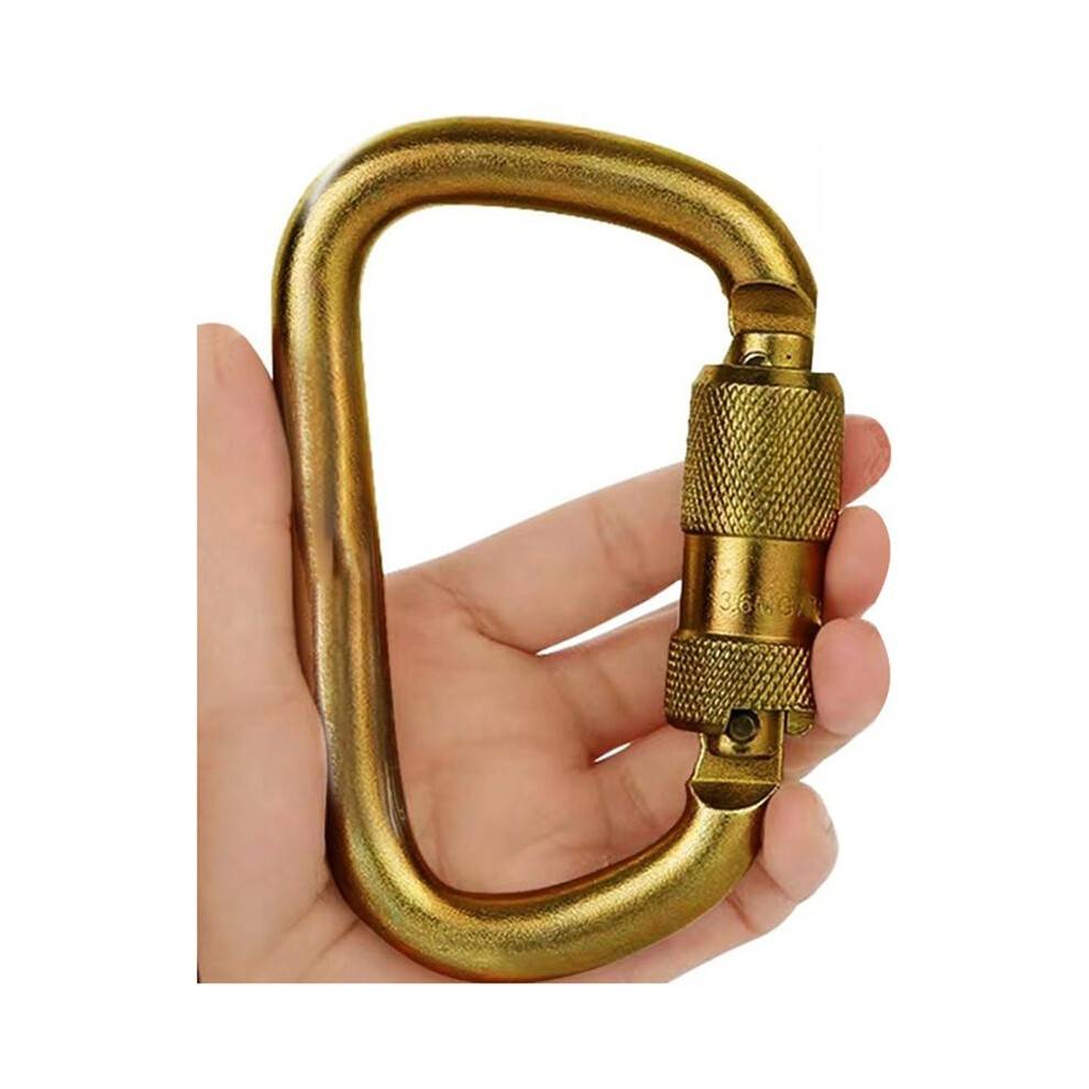 Rock Climbing, Mountain Climbing, Rescue, Self-Locking D-Shaped Steel Lock, Outdoor Main Lock, Safety Hook