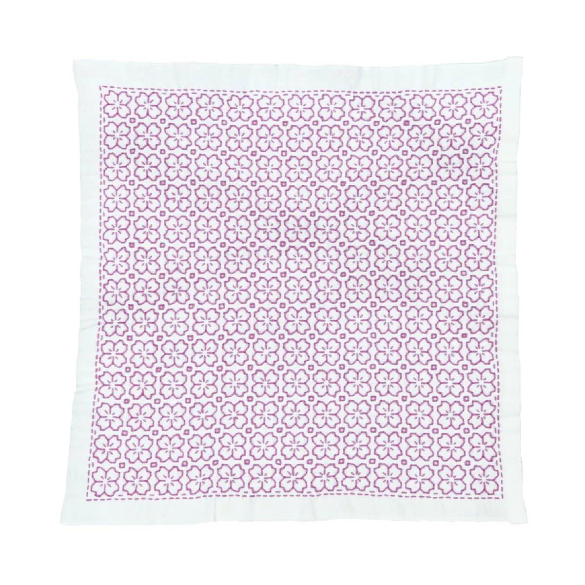 Olympus Thread Embroidery Flower Cherry One-Stitch Kit, Dish, Blossom, White, SK-335