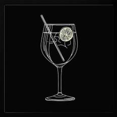 A Glass of Gin and Tonic Poster - 100x100 cm / 39x39″