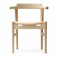 PP Möbler - PP58 Final Chair - Natur lädersits - Ek såpad - Matstolar - Hans J. Wegner - Träfärgad - Trä
