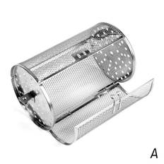 12*23 cm Rotisserie Ristekurv i Rustfrit Stål til Grillning, Roterende Airfryer-kurv