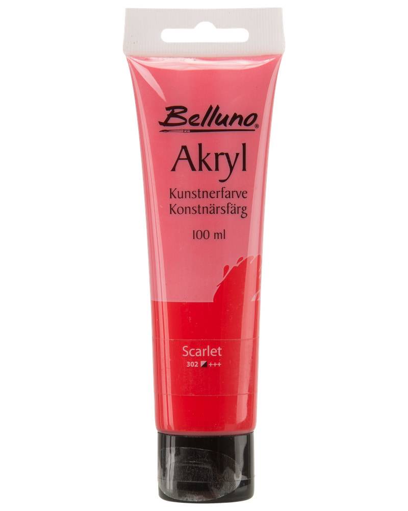 Belluno Akrylfärg röd 100 ml