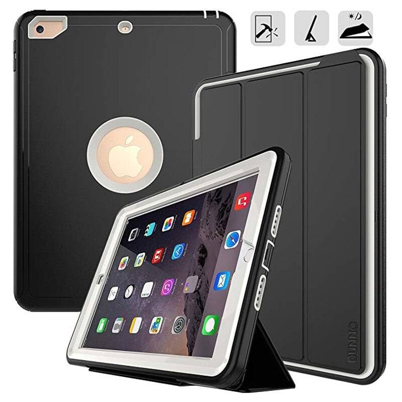 Smart fodral för ipad 9.7 ipad air 2 fodral skal ipad ipad 6th generation ipad 5th generation för ipad a1822 a1893 - Svart och grått