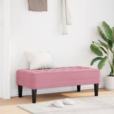 Bänk Rosa 113 x 57 x 39 cm Sammet