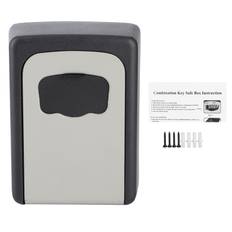 Key Lock Box Wall Mounted Aluminum Alloy Key Safe Box 4 Digit Password Lock Box