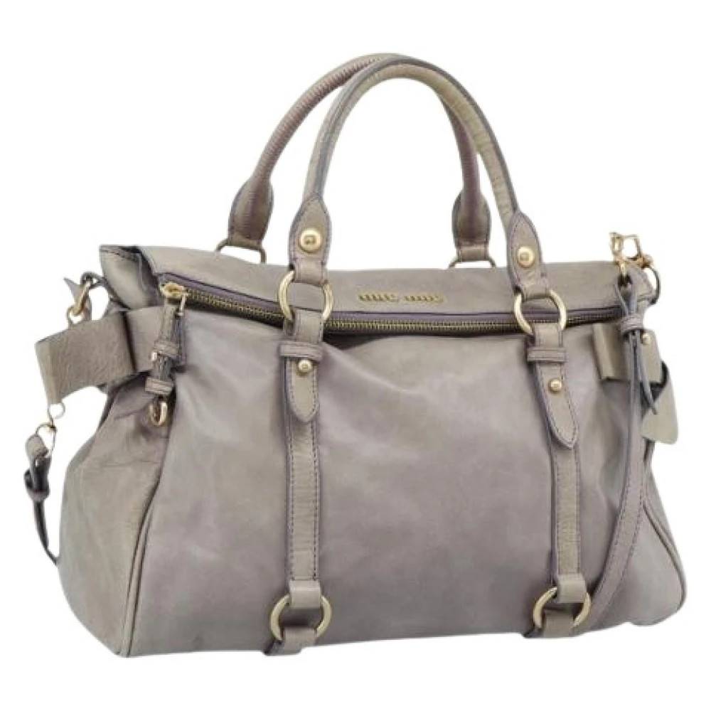 Miu Miu Pre-owned Pre-owned Hand Bag - Vintage - Dame - Grå - ONE SIZE - Uld