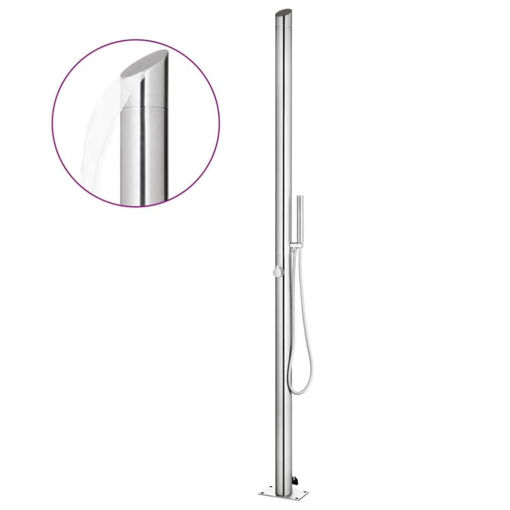 Utedusch 220 cm rostfritt stål