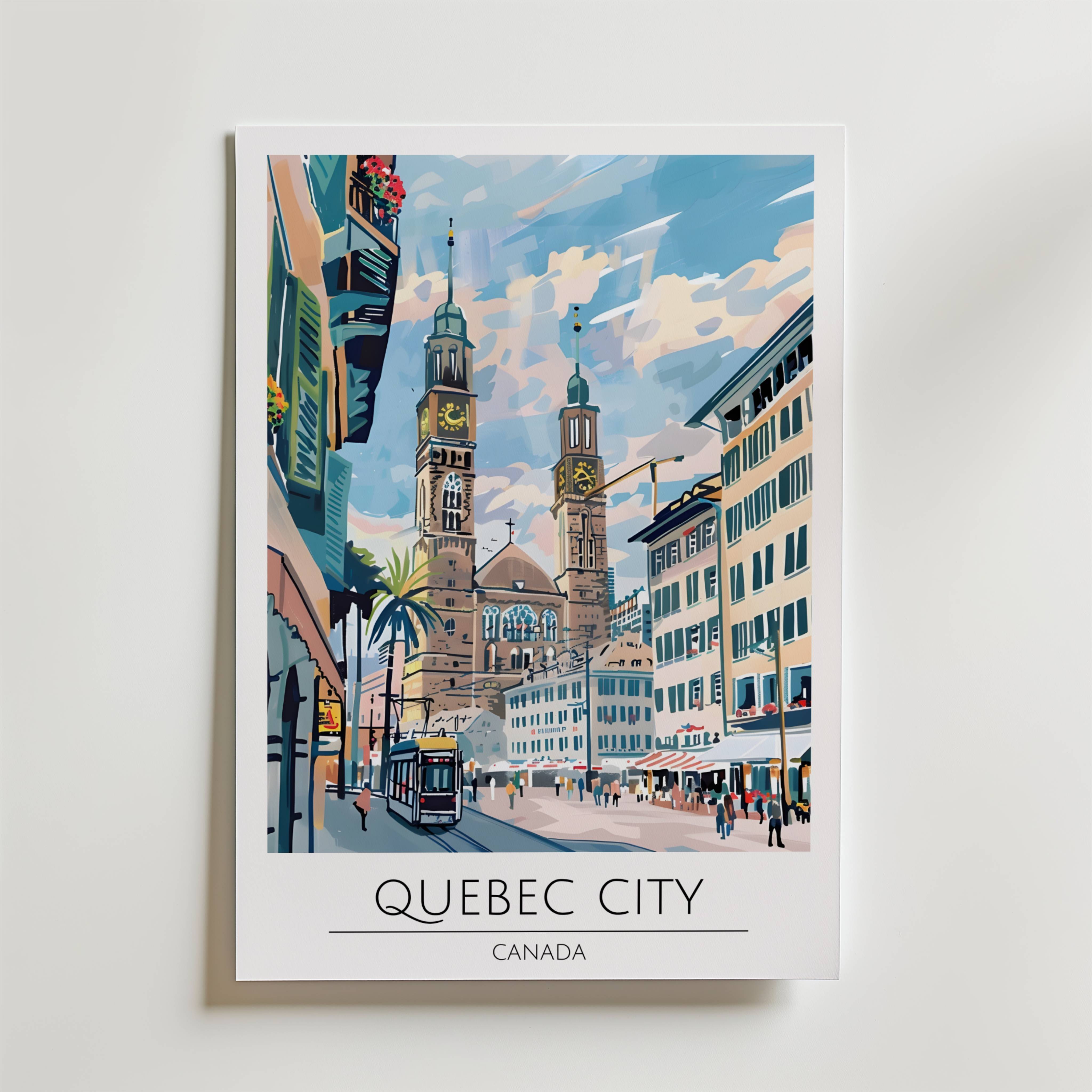 Quebec City Old Town Vista Poster - Premium Canvas 70x100 cm