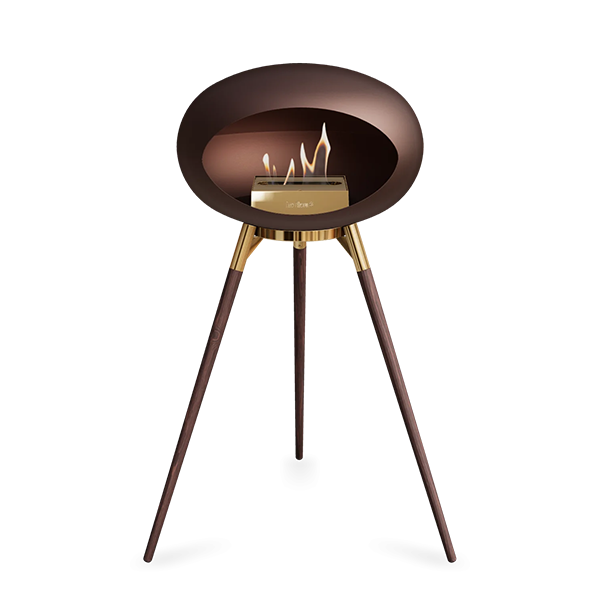 Le Feu Ground Wood High i mocca - Røget eg ben - Rose gold stel - Rose gold brænder.
