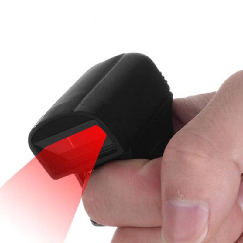 Super Mini Finger Wearable Barcode Scanner 1D 2D Handheld Portable Bt Usb Wireless Barcode Scanner Qr Code Scanner