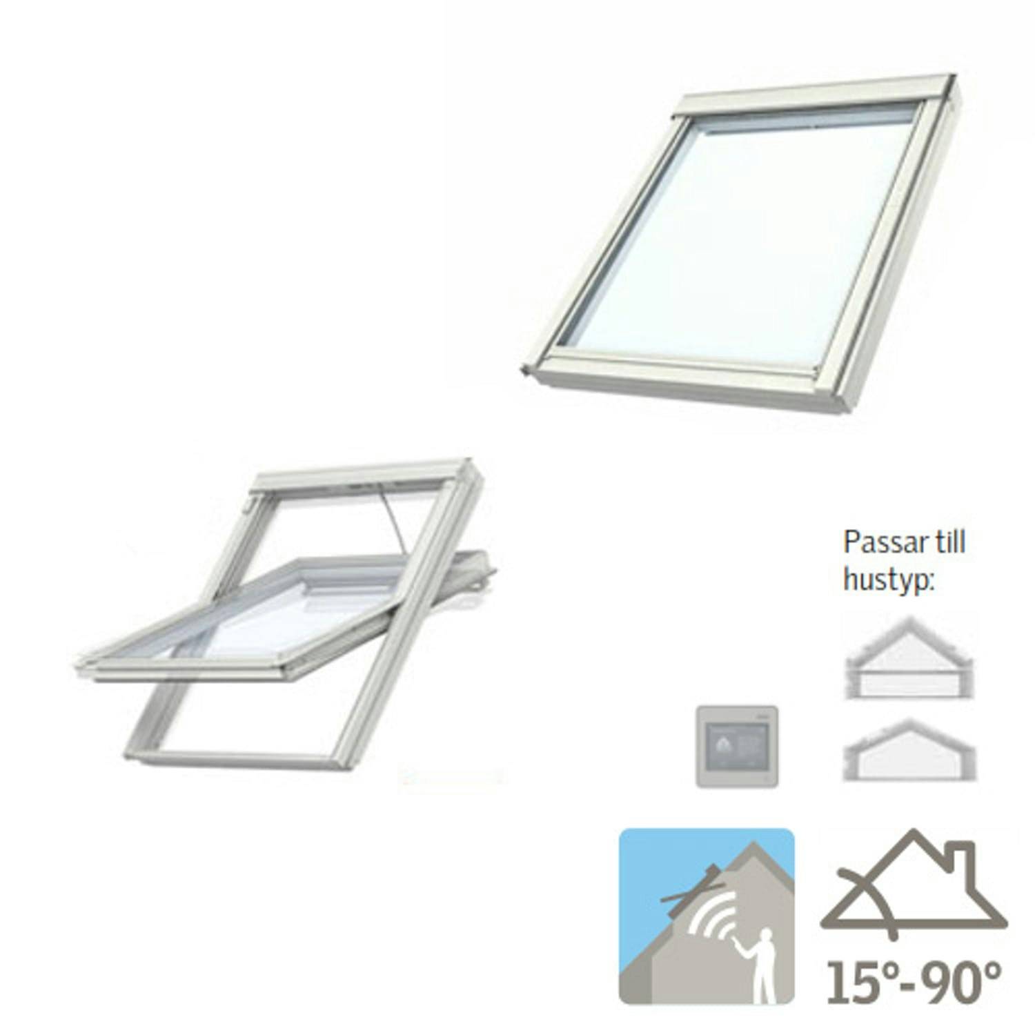 Takfönster Velux INTEGRA Pivåhängt Paket Solo 2 MK06 780x1178 mm, (--68) Glasruta, Vitmålad Furu