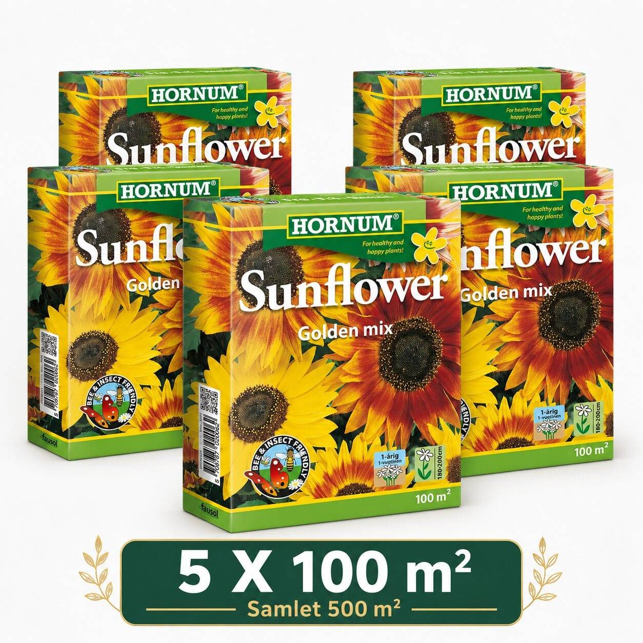 Solsikkefrø Golden Mix – pakketilbud til 500 m² | Smuk farverig solsikke-blanding.