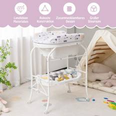 Sammenklappeligt puslebord med badekar – 4-i-1 design
