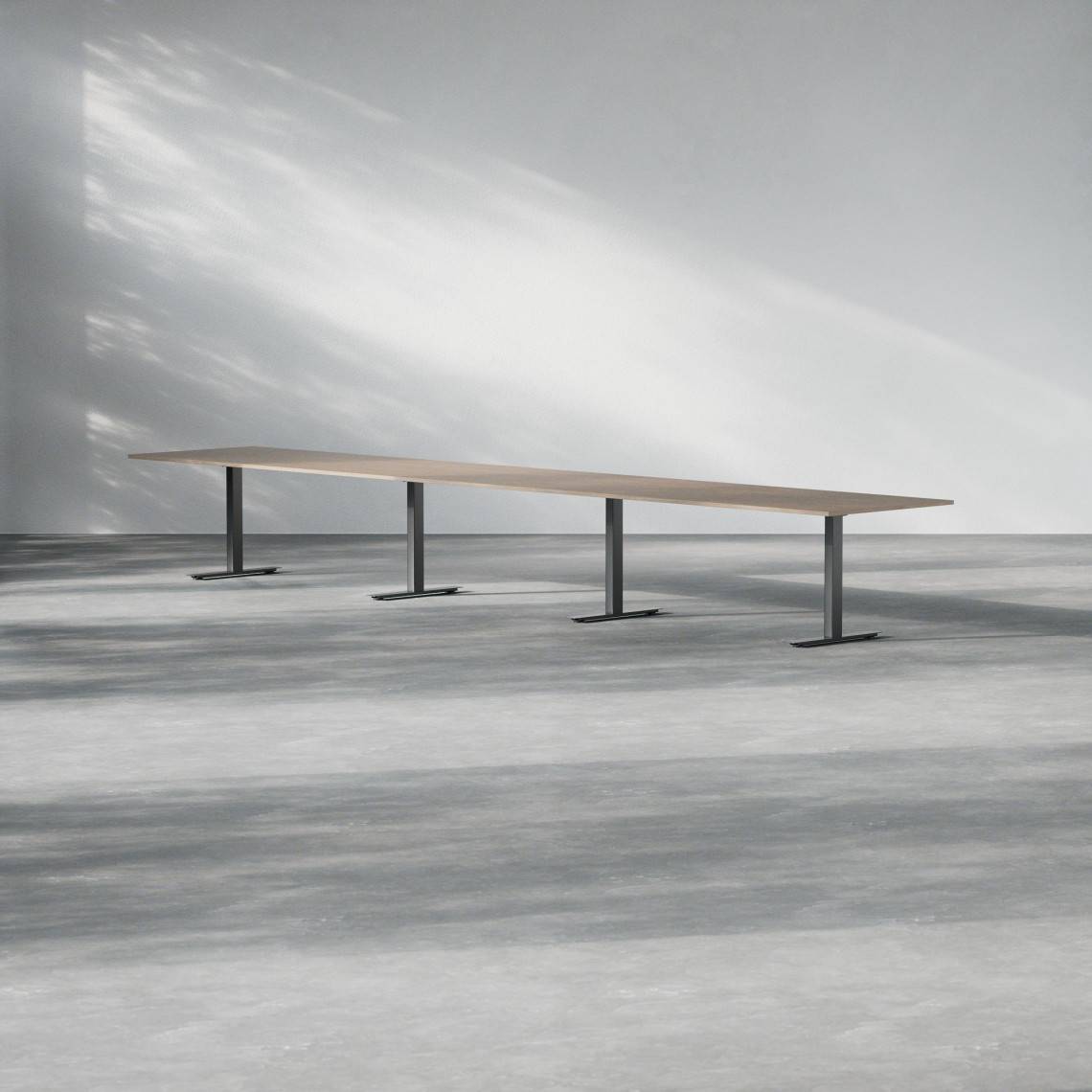 Konferensbord Modul, Storlek 560 cm, Färg Valnöt, Ben Svart