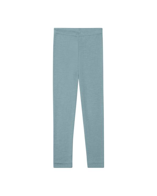 Barnleggings i 70/30 ekologisk merinoull/silke – Mountain Blue
