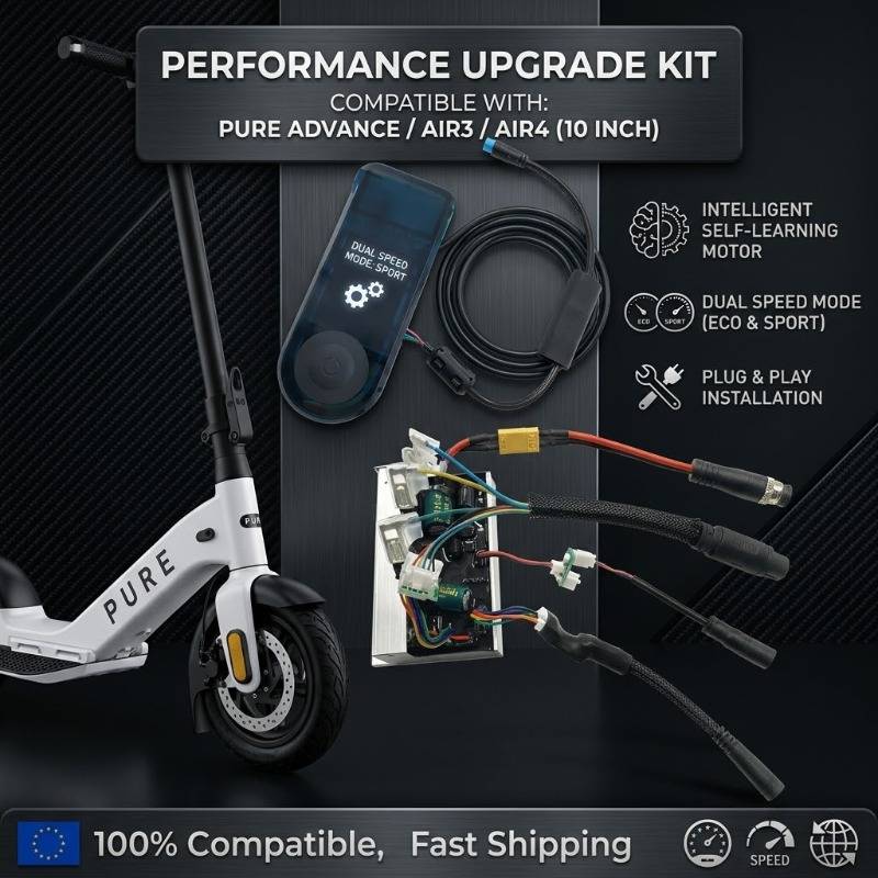 Electric Scooter Controller & Dashboard Set, for 10 Inch Pure Advance/Air3/Air4, Self-learning Motor Dual Speed Mode