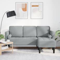 vidaXL L-Formet Sofa Lysegrå Massivt Bøgetræ 173 x 131 x 67 cm Holdbar