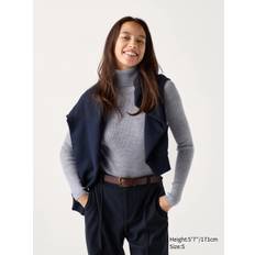 Uniqlo - 100% Merino Ribbed Turtleneck Jumper - Grey