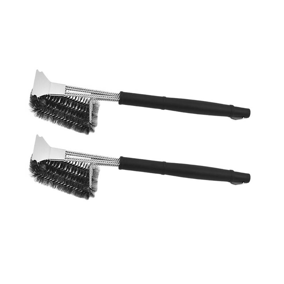 Safe Grill Brush - Bristle Free BBQ Grill Brush - Rust Stainless Steel Barbecue Cleaner - Great Grilling Accessories
