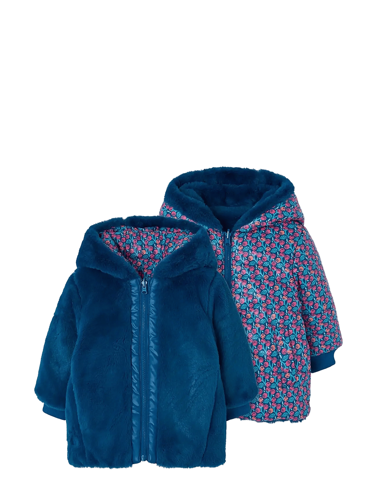 BOBOLI Reversible Technical Fabric Parka For Girl | Blue | 92