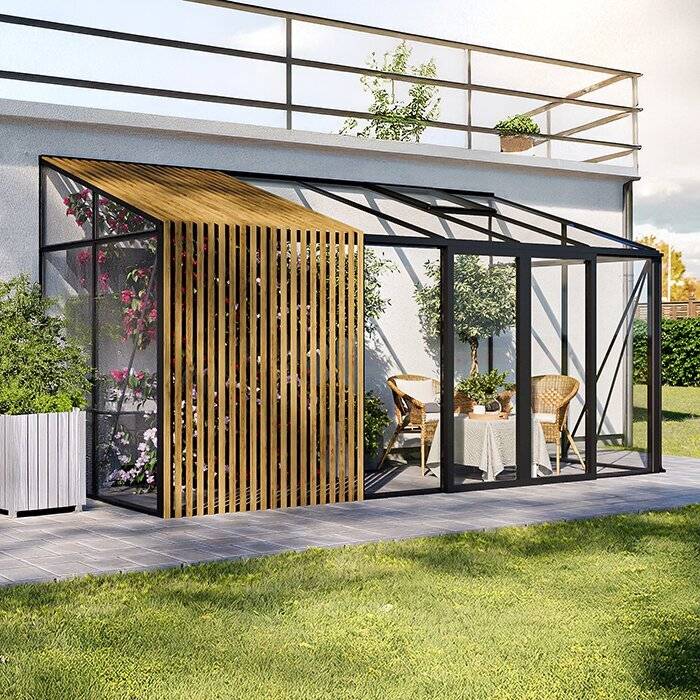 Väggväxthus Accoya Fusion | Aluminium - Väggväxthus med Accoya-element