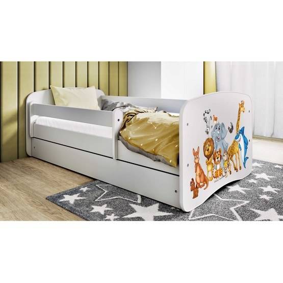 Kocot Kids Barnsäng - Babydreams Vit Med Låda - Djur 140x70 Cm
