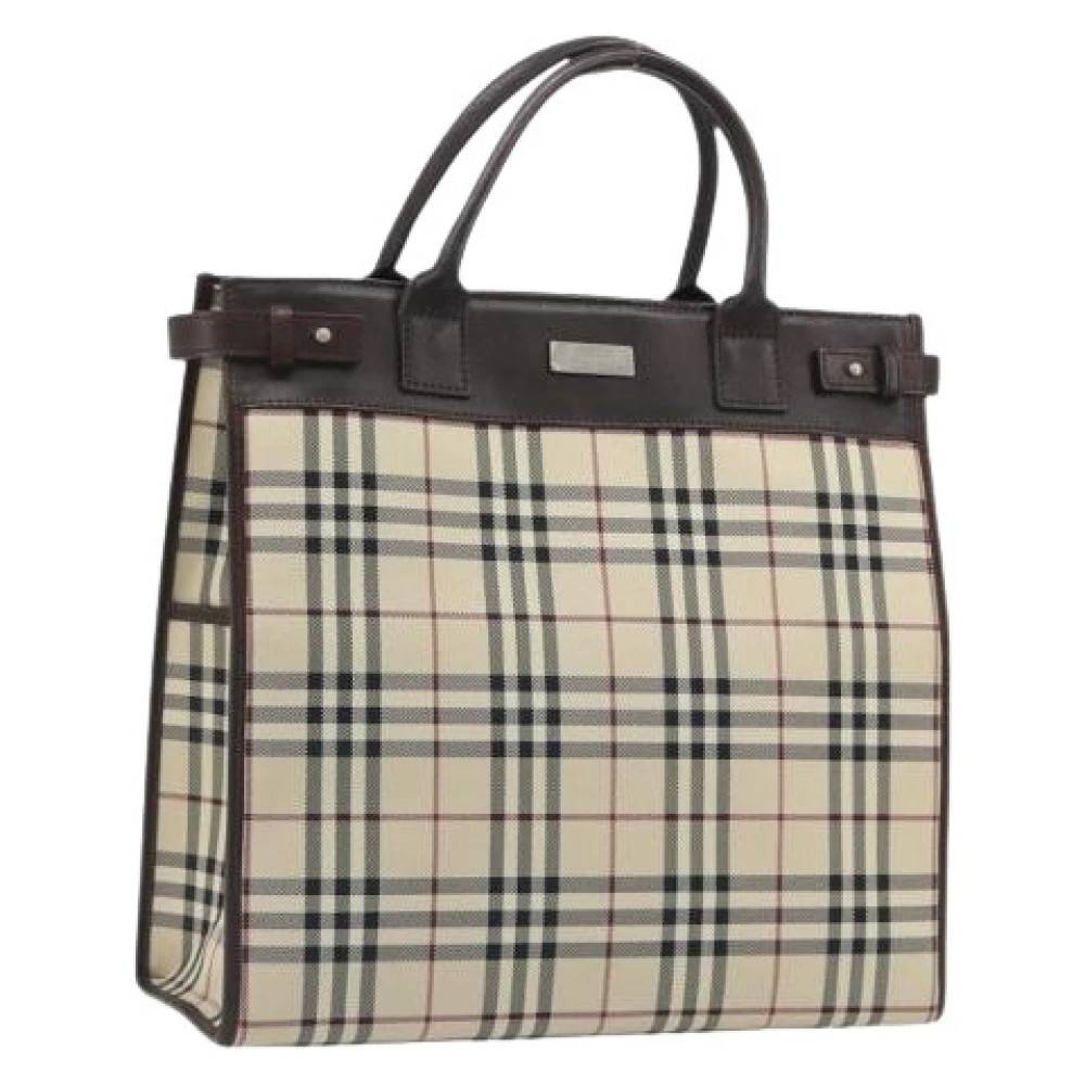 Burberry Vintage Pre-owned canvas håndtasker - Vintage - Dame - Beige - ONE SIZE -