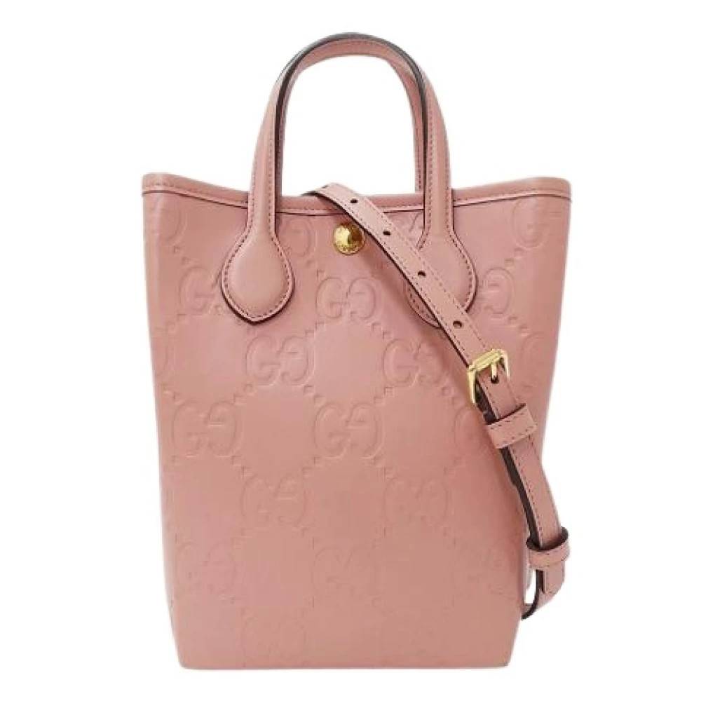 Gucci Vintage Pre-owned Vintage GG Læder Skuldertaske - Vintage - Dame - Lyserød - ONE SIZE - Uld