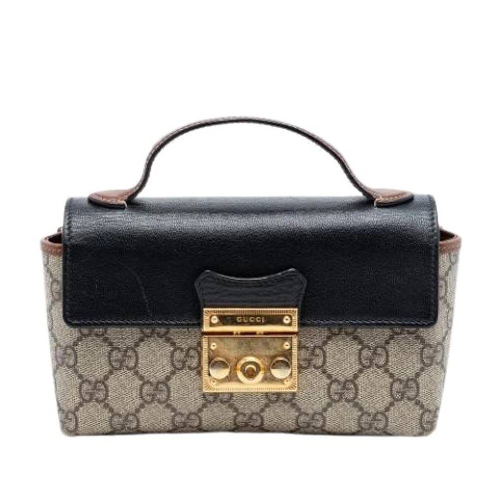 Gucci Vintage Pre-owned Padlock Satchel - Vintage - Dame - Beige - ONE SIZE - Læder
