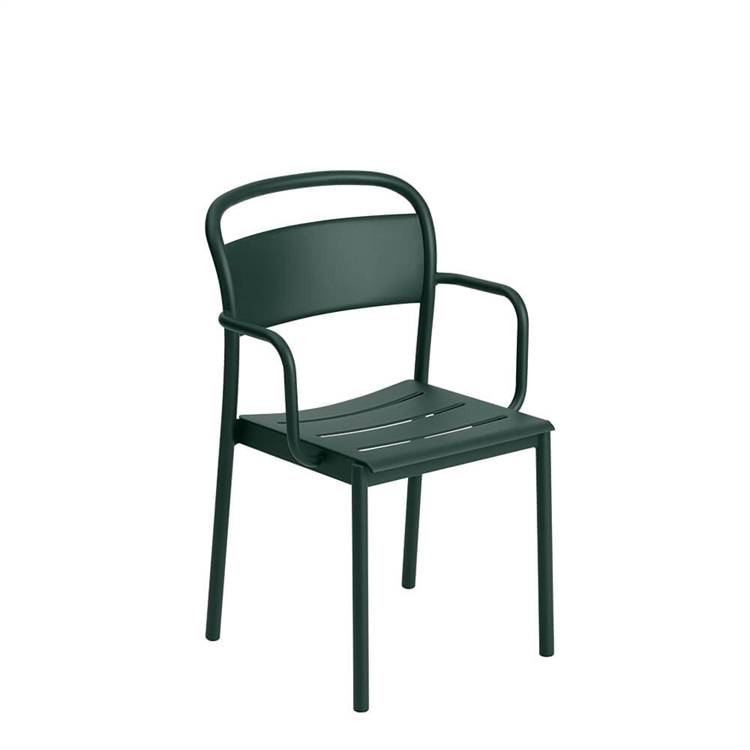 Muuto trädgårdsstol linjärt stål Dark Green Arm Chair
