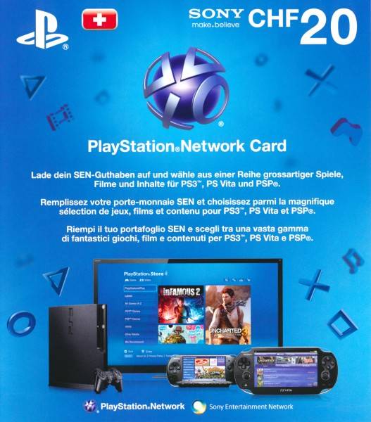 PlayStation Network Card 20 CHF Schweiz