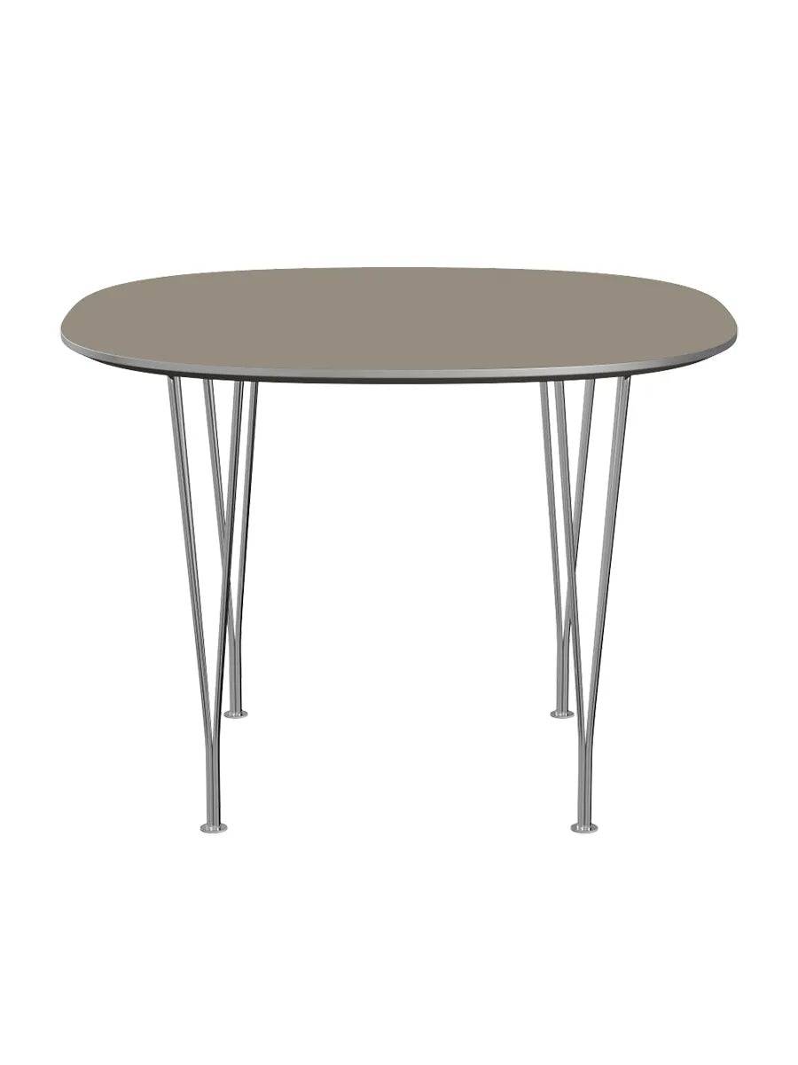 Piet Hein B603 spisebord, 100 x 100 cm fra Fritz Hansen Brown Ottawa m. alukant (specialfarve) - Jacobsen Plus