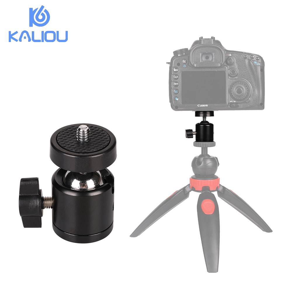 KALIOU 360 Degree Swivel tripod Adapter mini ball head Camera mount for Tripod flash led Ring Light DV Camera Phone Tripod Head