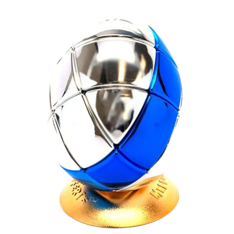 Meffert's Metallic 3x3 Egg No.7 Shiny Mirror Puzzle (Silver & Blue) - Professorterning.