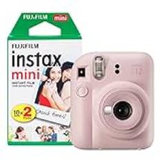 Fujifilm Instax Mini 12 Instant Camera med 20 bilder film pack – blomrosa